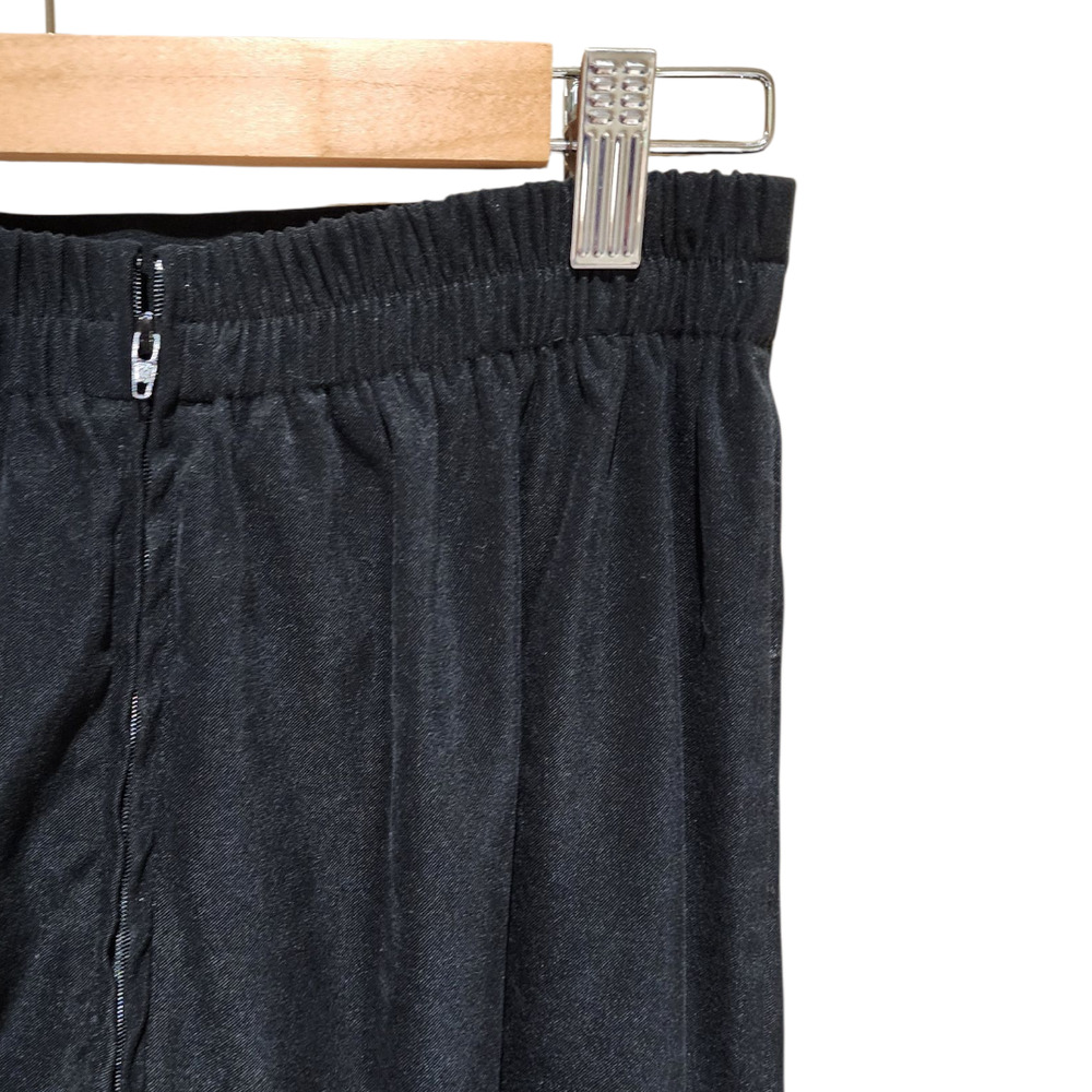 Vintage Pants Pleated Brushed Black High Waist - Picture 4 of 6